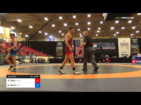 2018 Marine Corps US Open/UWW Junior Freestyle 65 Quarters - Kanen Storr (TMWC) Vs. Max Murin (Iow