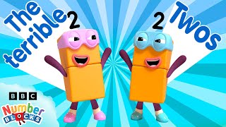Os Terríveis Dois e Muito Mais! 🟨🟨 | Aprenda a Contar | Desenhos | Numberblocks em Português Brasil