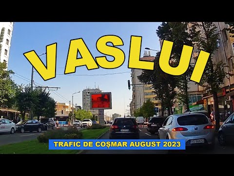 Orasul Vaslui traseu Crucea Garii - Centru - Husului si retur pod Republicii video august 2023