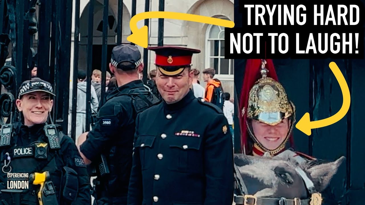 KINGS GUARD & CORPORAL HOLD BACK LAUGH WHEN HORSE DID THIS! | Horse Guards, Royal guard, Kings Guard