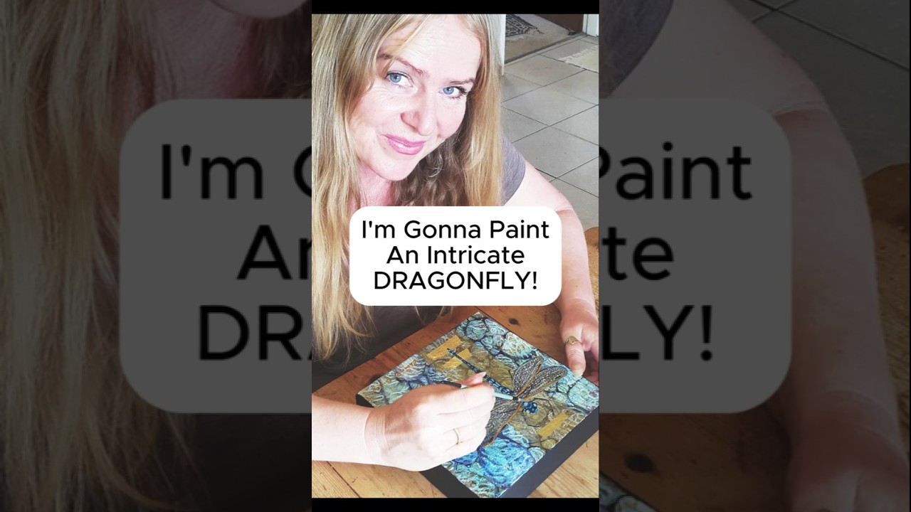 MAGICAL Acrylic Dragonfly Painting Tutorial in Under 45 Seconds! #shorts #artshorts #dragonfly