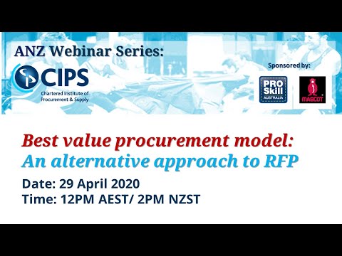 CIPS ANZ Webinar - Best value procurement model
