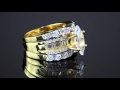 3 Piece 4 55 TCW Marquise Cut Cubic Zirconia Bridal Ring Set In 18k Gold Over Sterling Silver