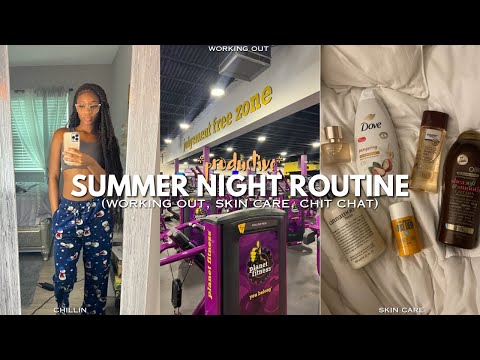 *PRODUCTIVE* summer night routine | gym, cleaning, skin care routine, etc.