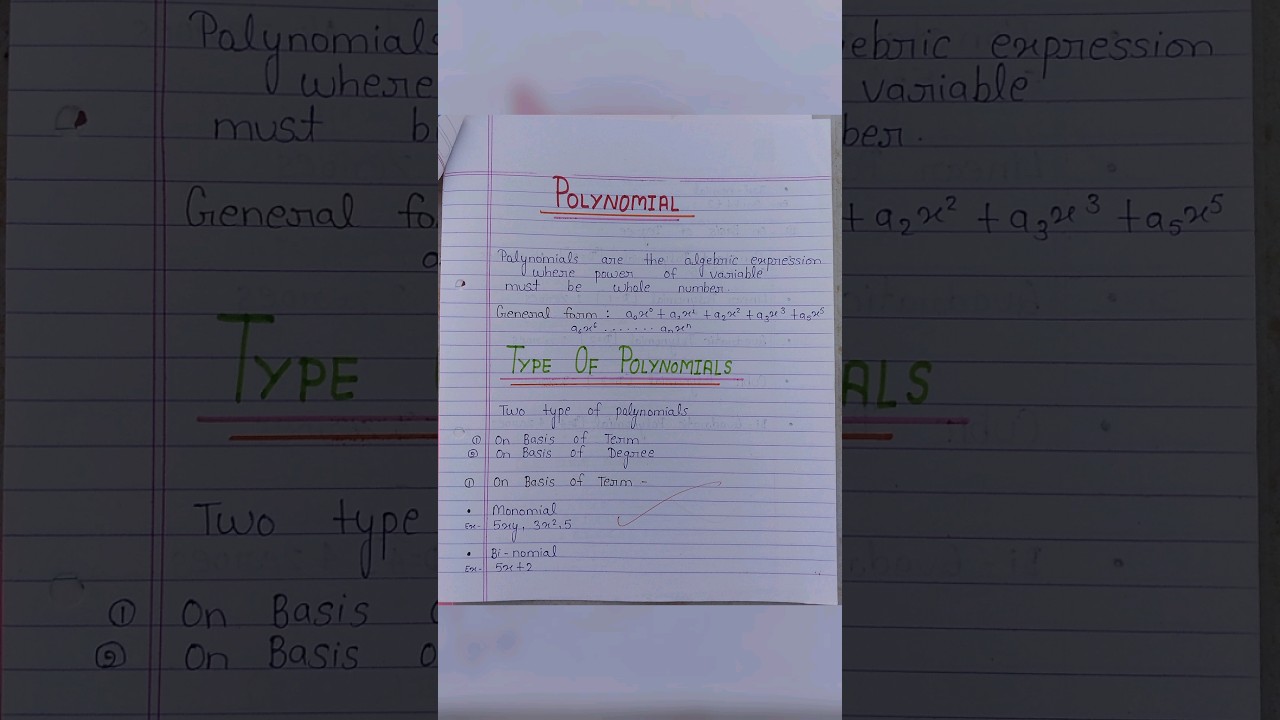 Polynomial Maths class 9/10 simple #project simple decorated #portfolio