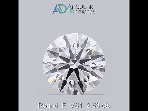 Round f vs1 2.53 carat igi cvd hpht lab grown created diamon...