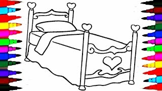 Girls Bed Coloring Pages l How To Draw and Paint Bed l Videos for Children l Brilliant Marker