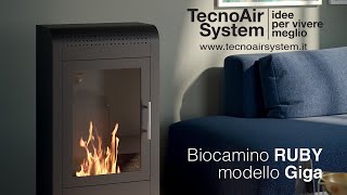 Video del Biocamino Ruby GIGA 3000W. Stufa bioetanolo statica di grande potenza, ideale per ambienti di 30 mq. Zero installazione!