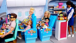 Barbie & Ken Doll Family Airplane Travel Routine