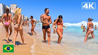 🇧🇷 4K The incredible Leblon Beach in the summer of Rio de Janeiro | Bikini Beach