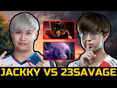 12000MMR VS 12000MMR BATTLE - JACKKY MID VS 23SAVAGE DOTA 2