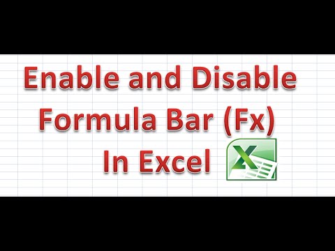 How to Enable and Disable Formula Bar In Excel