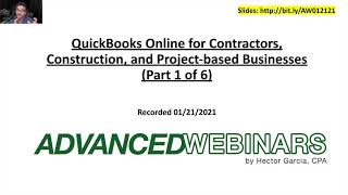 QuickBooks Online for Construction & Contractors (Part 1/6)