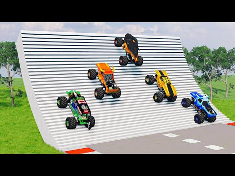 Monster Trucks VS Stairs - Ramps | BeamNG Monster Truck Crashes