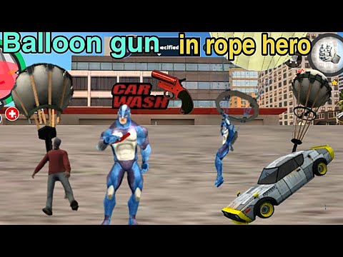 Trying new balloon gun in rope hero vice town|Ab bro gamerz|