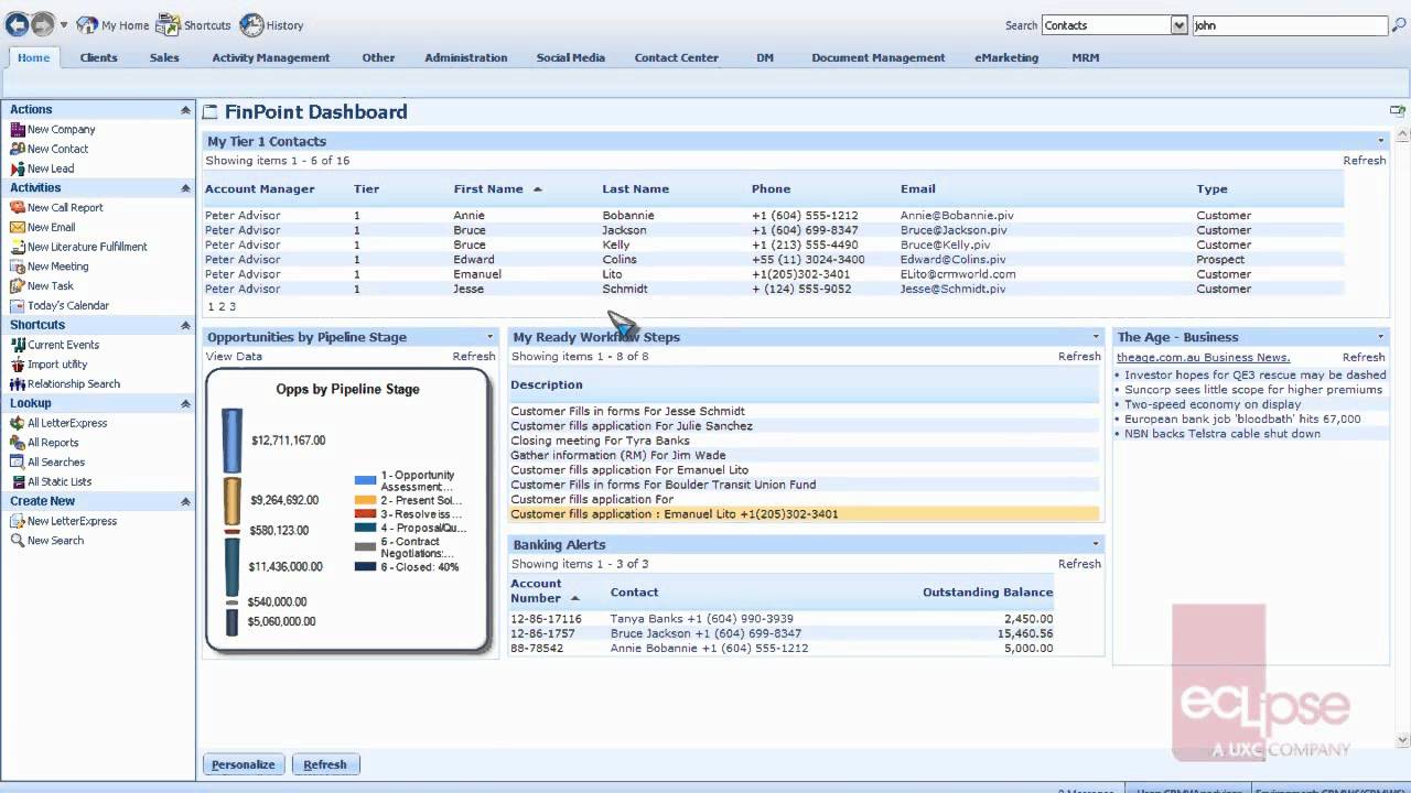 Pivotal - FinPoint CRM - Eclipse