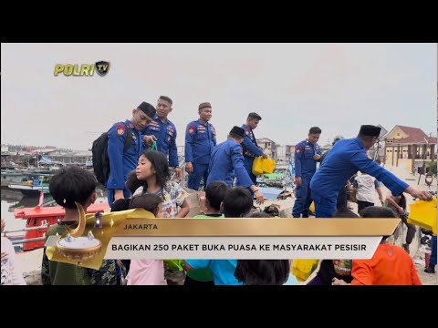 BAHARKAM POLRI BAGIKAN 250 PAKET BUKA PUASA DI PLAZA KALIBARU
