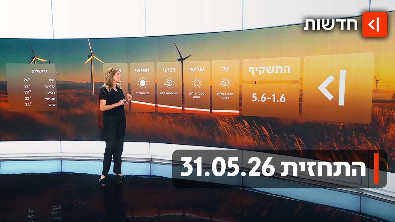 נגמרו ימי החסד של הטמפרטורות הנמוכות: התחזית 31.05.26