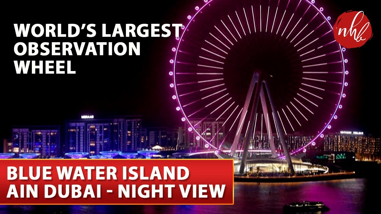 World's Largest Observation Wheel | Ain Dubai | Blue Water Island | Amazing Night Walk Experience