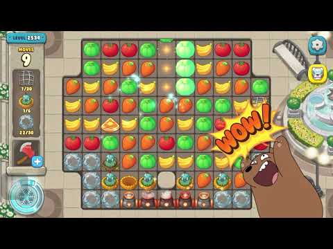We Bare Bears Match3 Repairs Level 2534, 25 Moves (Use Boosters)