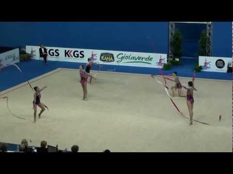 Team Israel 3 ribbons and 2 hoops - WC Pesaro 2012