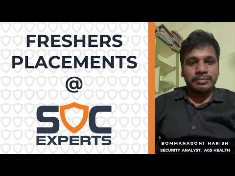 Magic Happened at SOC Experts - B Harish placed with AGS Health (Cybersecurity Jobs for Freshers)