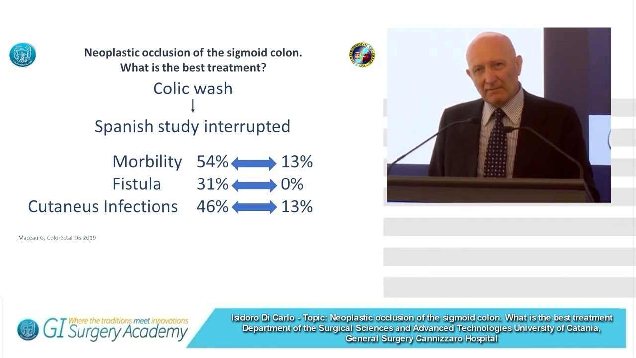 Neoplastic occlusion of the sigmoid colon. What is the best treatment?