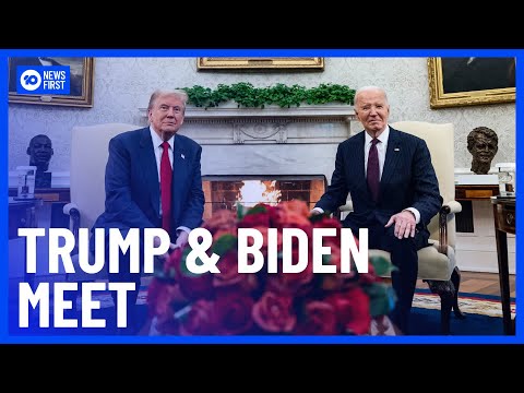 Donald Trump & Joe Biden Meet At White House | 10 News First