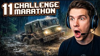 SpinTires MudRunner: AMERICAN WILDS - 11 CHALLENGE MARATHON!!
