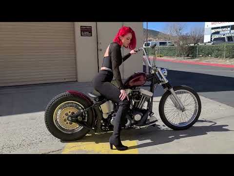 Elli takes a putt on 97 H-D Bobber