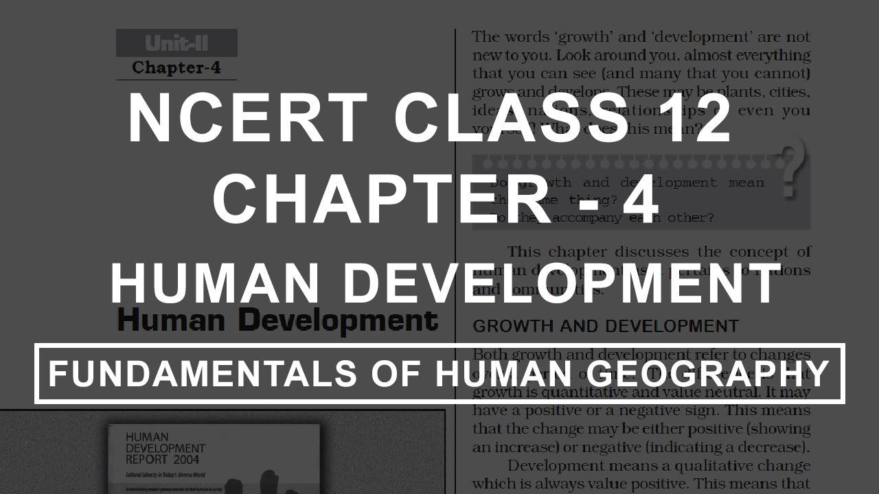 Human Development - Chapter 4 Geography NCERT Class 12