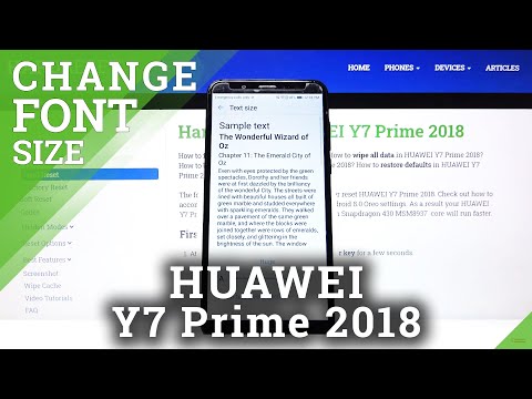 How to Open Font Settings in Huawei Y7 Prime 2018 - Change Font Size