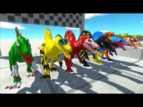 Speed Race Hunting found Jurassic world evolution Marvel & Dc Spino Superheroes Vs Monolophosaurus