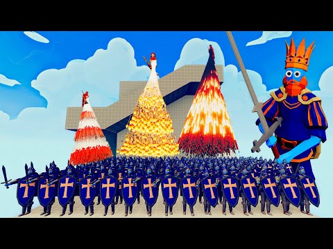 100x KNIGHT + 1x KING vs 4x EVERY GOD   Totally Accurate Battle Simulator TABS
