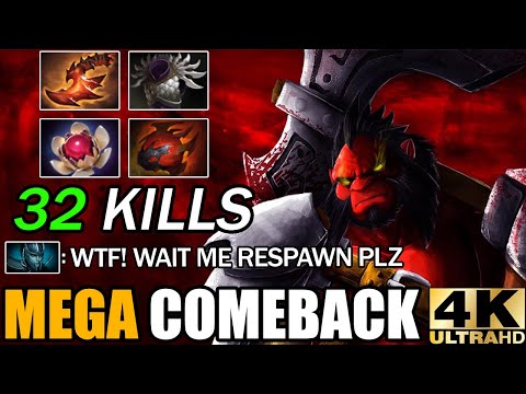 From Bad Start To Boss Unstoppable Axe 32 Kills Vs Mega Creeps - Crazy 37K Net Worth Comeback Dota 2