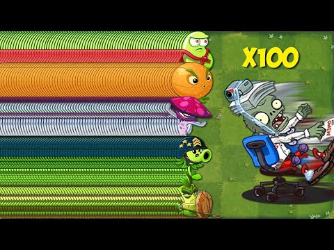 PvZ 2 Challenge - 1000 All Plants VS 1000 Zcorp Racer Chair Zombies - Who Will WIn?