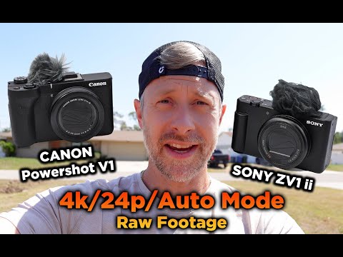 CANON Powershot V1 vs SONY ZV-1ii | RAW Footage Comparison | 4k, 24fps, Automatic Mode