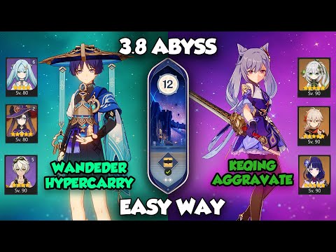 C0 Wanderer Hypercarry & C0 Keqing Aggravate | Spiral Abyss 3.8 | Genshin Impact