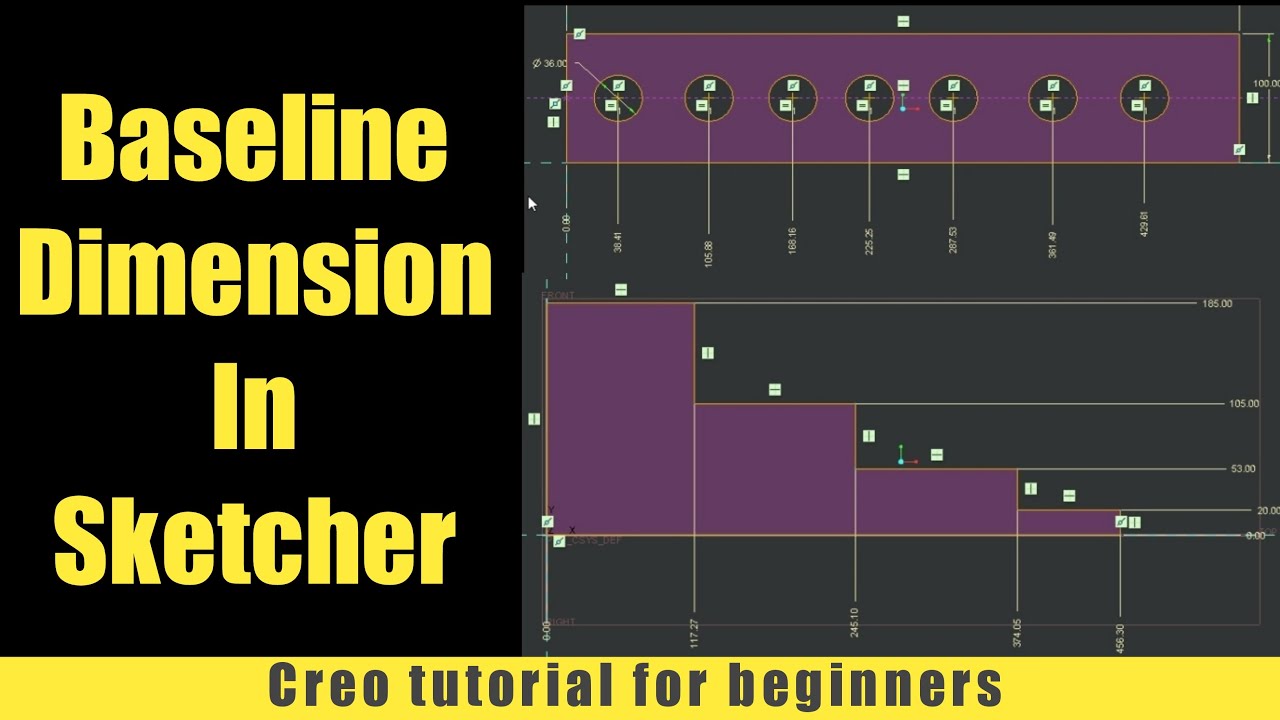 Sk-07 Creo Baseline dimension tutorial | Baseline dimension tutorial for beginner