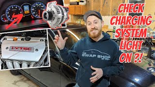 "CHECK CHARGING SYSTEM" - 2004-2008 2.4 K24 Acura TSX/Honda Accord Alternator Install