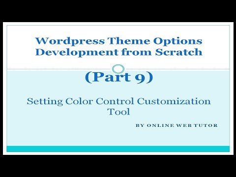 Wordpress Theme Options Development for beginner Part 9 Introduction of Wp Customize Color Control