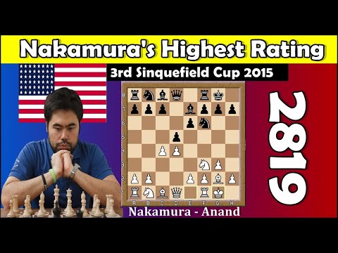 Nakamura's Highest FIDE Rating 2819.II H. Nakamura vs V. Anand , 3rd Sinquefield Cup 2015