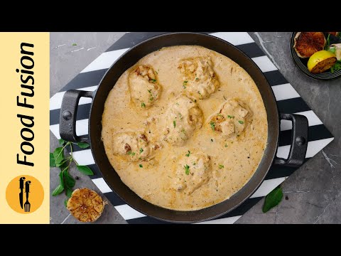 Garlic Chicken Thighs with Creamy Sauce Recipe by Food Fusion