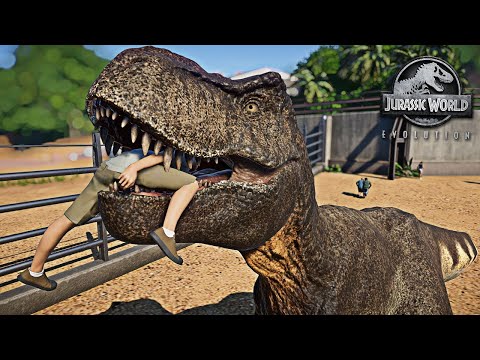 T Rex & Indoraptor & Baryonyx Hunting, Breakout   Jurassic World Evolution Dinosaurs Fighting