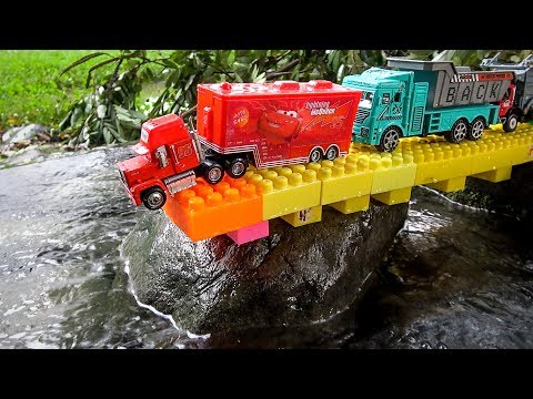 Construction Vehicles Falling in Water | Mack Truck, Excavator, Dump Trucks Toy for Children