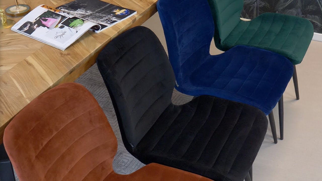 Velvet eetkamerstoel Toby zwart