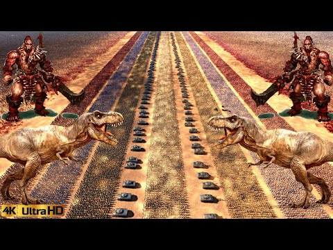 2,000,000 ORC & TREX vs 130,000 MODERN SOLDIERS - Epic Battle Simulator 2 - UEBS 2