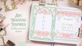 August Bullet Journal Set Up ✨ Plan With Me | Art Nouveau Inspired Theme