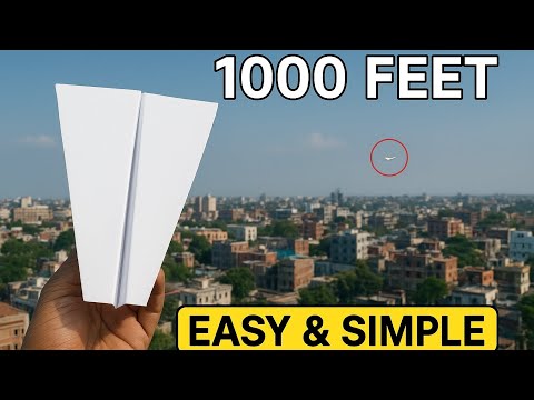 How to make a Paper Airplane that flies Far 1000 Feet - paper airplane easy