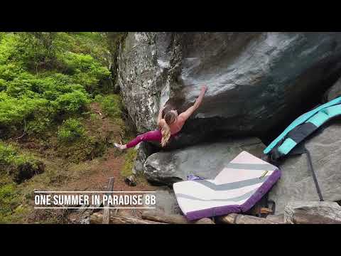 Alex Puccio and Michaela Kiersch climb out Magic Wood